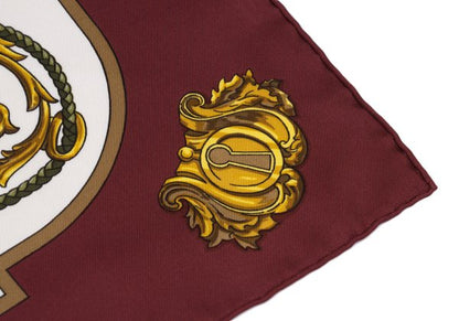 HERMES LES CLES Carré Scarf White/Bordeaux