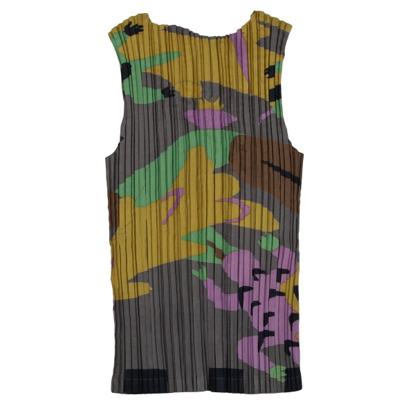 ISSEY MIYAKE Graphic Print Pleated Tank Top Multi Size M