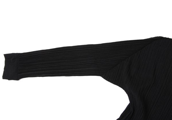 ISSEY MIYAKE Pleated Long Sleeve Shirt Black Size M
