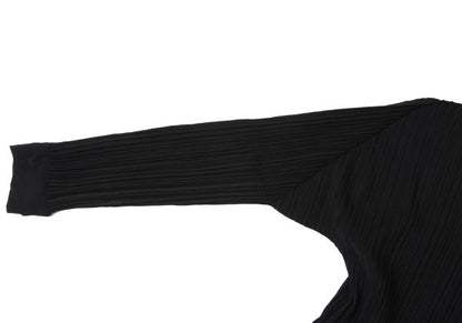 ISSEY MIYAKE Pleated Long Sleeve Shirt Black Size M