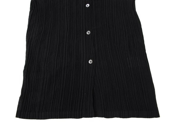 ISSEY MIYAKE Pleated Long Sleeve Shirt Black Size M