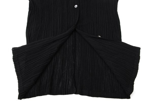 ISSEY MIYAKE Pleated Long Sleeve Shirt Black Size M