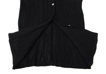 ISSEY MIYAKE Pleated Long Sleeve Shirt Black Size M