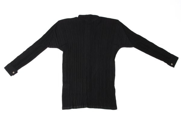 ISSEY MIYAKE Pleated Long Sleeve Shirt Black Size M
