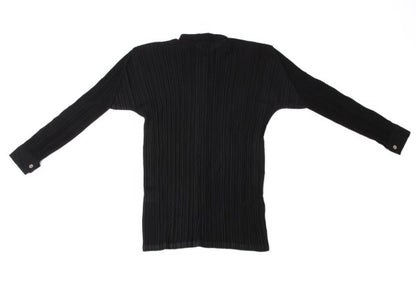 ISSEY MIYAKE Pleated Long Sleeve Shirt Black Size M