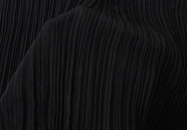 ISSEY MIYAKE Pleated Long Sleeve Shirt Black Size M