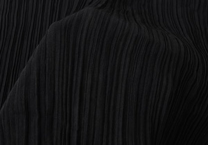 ISSEY MIYAKE Pleated Long Sleeve Shirt Black Size M