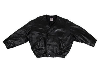 ISSEY MIYAKE Lamb Leather Collarless Blouson Black Size 9