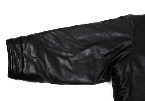 ISSEY MIYAKE Lamb Leather Collarless Blouson Black Size 9