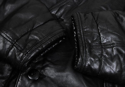 ISSEY MIYAKE Lamb Leather Collarless Blouson Black Size 9