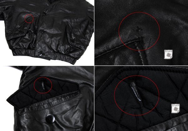ISSEY MIYAKE Lamb Leather Collarless Blouson Black Size 9