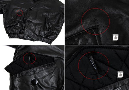 ISSEY MIYAKE Lamb Leather Collarless Blouson Black Size 9