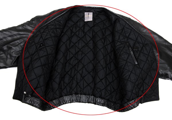 ISSEY MIYAKE Lamb Leather Collarless Blouson Black Size 9