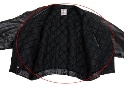 ISSEY MIYAKE Lamb Leather Collarless Blouson Black Size 9