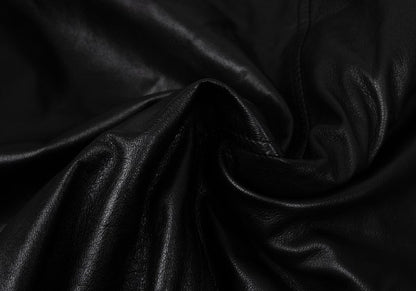 ISSEY MIYAKE Lamb Leather Collarless Blouson Black Size 9