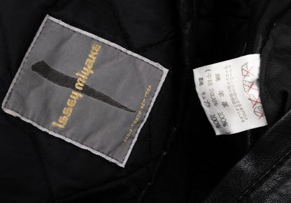 ISSEY MIYAKE Lamb Leather Collarless Blouson Black Size 9