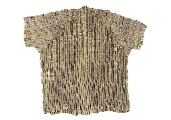 ISSEY MIYAKE Polyester Pleated T-Shirt Beige Size M