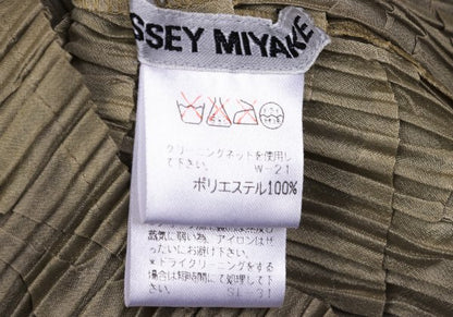 ISSEY MIYAKE Polyester Pleated T-Shirt Beige Size M