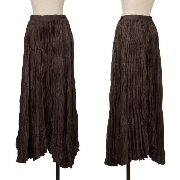 ISSEY MIYAKE Pleated Flare Skirt Brown Size M