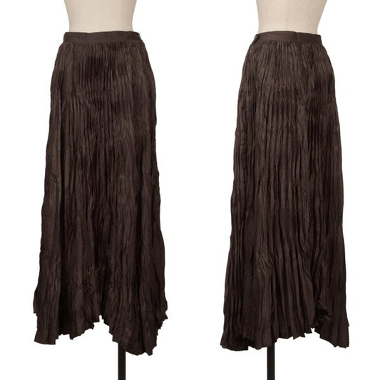 ISSEY MIYAKE Pleated Flare Skirt Brown Size M
