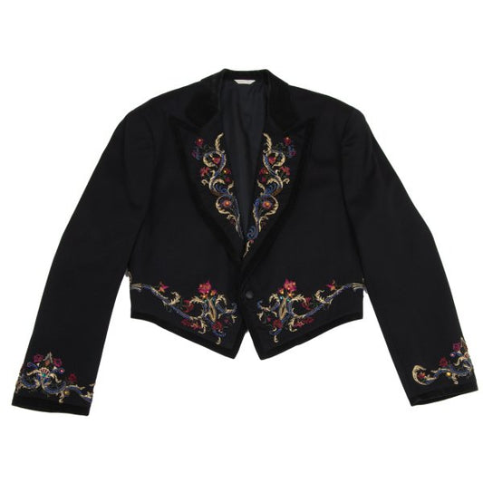 YOSHIYUKI KONISHI Pile Trim Jacket Black/Gold Size L