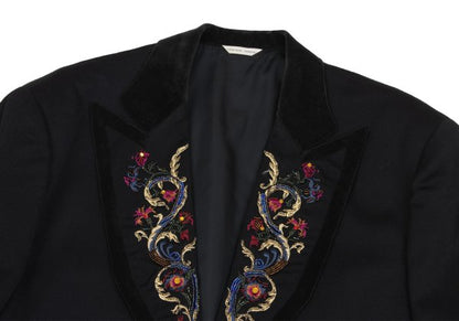 YOSHIYUKI KONISHI Pile Trim Jacket Black/Gold Size L