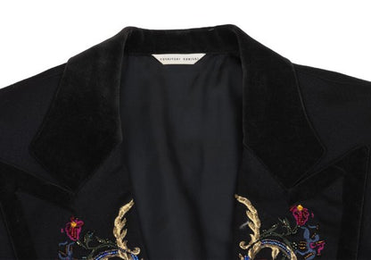 YOSHIYUKI KONISHI Pile Trim Jacket Black/Gold Size L