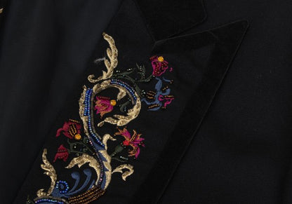 YOSHIYUKI KONISHI Pile Trim Jacket Black/Gold Size L