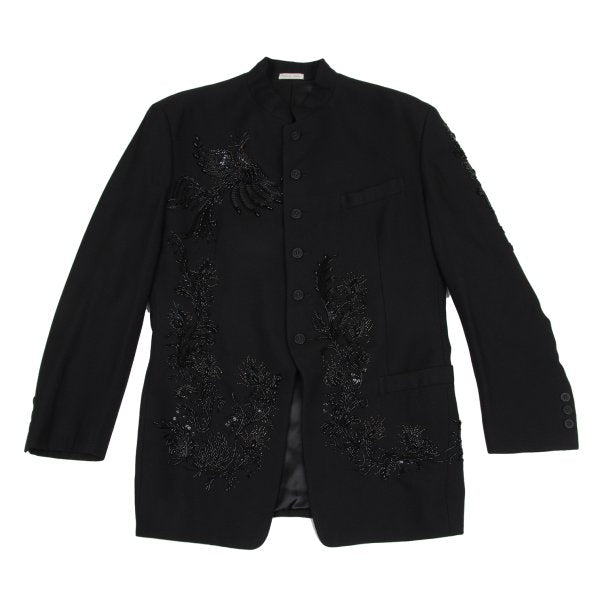 YOSHIYUKI KONISHI Wool Blend Bijou Stand Jacket Black Size M