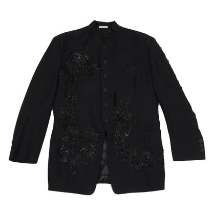 YOSHIYUKI KONISHI Wool Blend Bijou Stand Jacket Black Size M