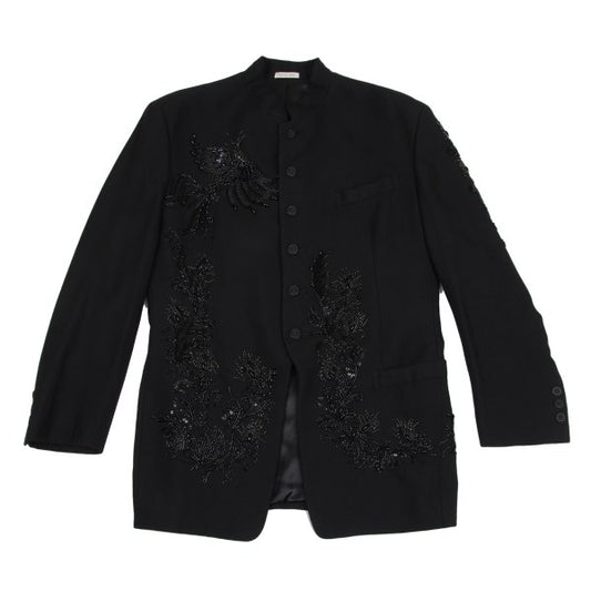 YOSHIYUKI KONISHI Wool Blend Bijou Stand Jacket Black Size M