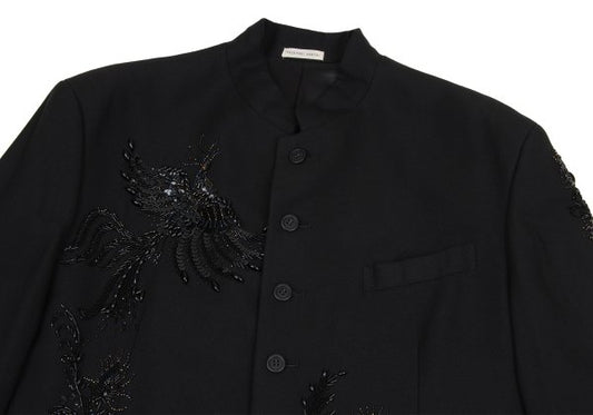 YOSHIYUKI KONISHI Wool Blend Bijou Stand Jacket Black Size M