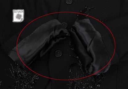 YOSHIYUKI KONISHI Wool Blend Bijou Stand Jacket Black Size M