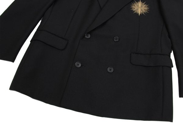 JUNKO KOSHINO Front Embroidery Wool Jacket Black/Gold Size M