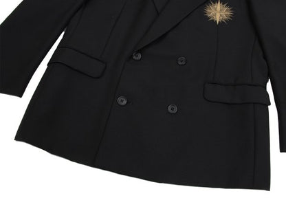 JUNKO KOSHINO Front Embroidery Wool Jacket Black/Gold Size M