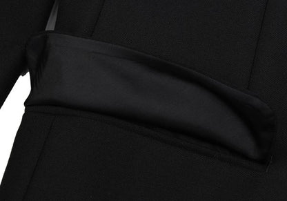 JUNKO KOSHINO Front Embroidery Wool Jacket Black/Gold Size M
