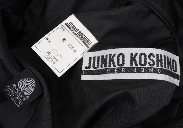JUNKO KOSHINO Front Embroidery Wool Jacket Black/Gold Size M