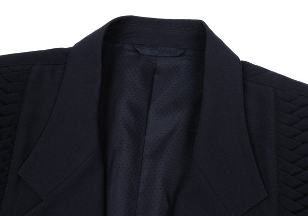 CLAUDE MONTANA Front Tuck Design Wool Jacket Navy Size 46
