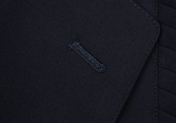CLAUDE MONTANA Front Tuck Design Wool Jacket Navy Size 46