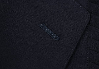 CLAUDE MONTANA Front Tuck Design Wool Jacket Navy Size 46