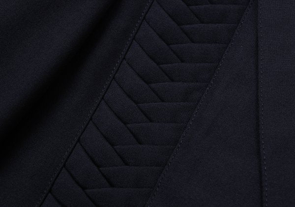 CLAUDE MONTANA Front Tuck Design Wool Jacket Navy Size 46