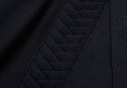 CLAUDE MONTANA Front Tuck Design Wool Jacket Navy Size 46