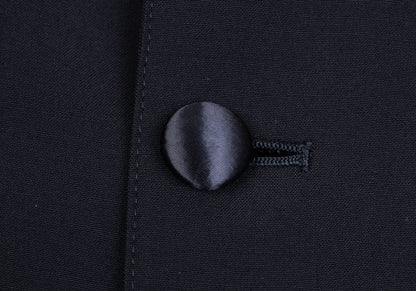 CLAUDE MONTANA Front Tuck Design Wool Jacket Navy Size 46