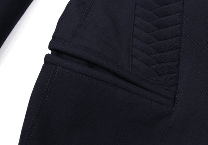 CLAUDE MONTANA Front Tuck Design Wool Jacket Navy Size 46