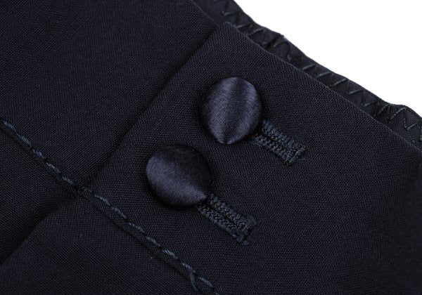 CLAUDE MONTANA Wool Three-Tuck Tapered Pants Navy Size 46