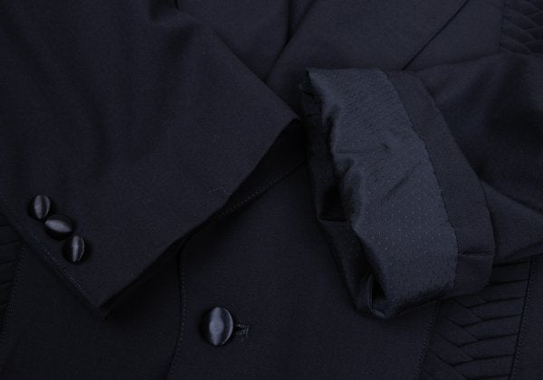 CLAUDE MONTANA Front Tuck Wool Jacket Navy Size 46