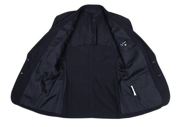 CLAUDE MONTANA Front Tuck Wool Jacket Navy Size 46