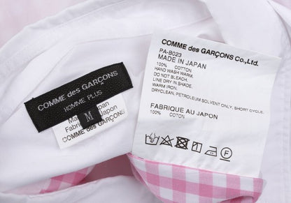 COMME des GARCONS HOMME PLUS Back Gingham Shirt White Size M