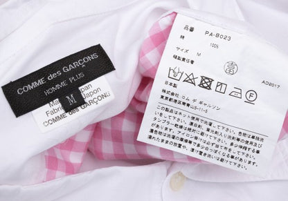 COMME des GARCONS HOMME PLUS Back Gingham Shirt White Size M
