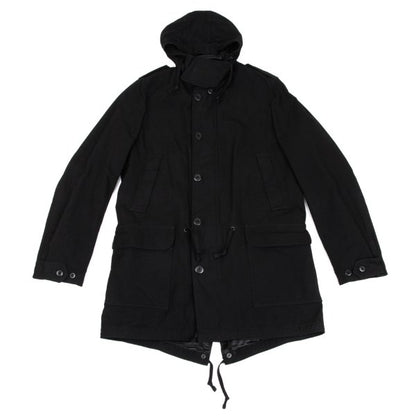 COMME des GARCONS HOMME Garment Dyed Nylon Coat Black Size M